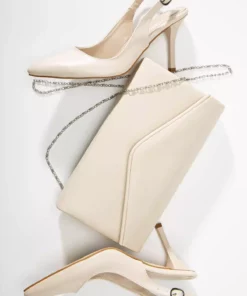 ست کیف و کفش پاشنه نازک زنانه تابستانی رنگ بژ برند GULT - 274145467