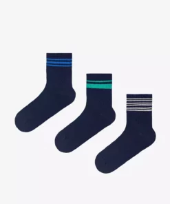 جوراب نیمه‌ست سه‌تایی مردانه ناوی لاین خطوط رنگی متنوع برند Penti - 977888242