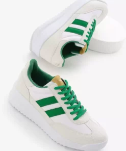 کفش ورزشی اسپرت با بند دو نوار در رنگ‌های سفید و سبز با کفی ترمو برای استفاده مشترک برند Tonny Black - 938463297