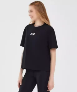 تی‌شرت گرافیکی با آستین کوتاه زنانه S241011 رنگ سیاه برند Skechers - 809627127