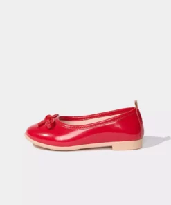 کفش باله بچهگانه با کفی صاف از چرم مصنوعی، مشکی براق مدل Z8325A623SP برند Defacto - 655847838