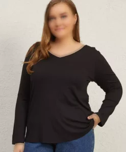 تی‌شرت با جزئیات دانتل در پشت برند Büyük Moda - 762569081