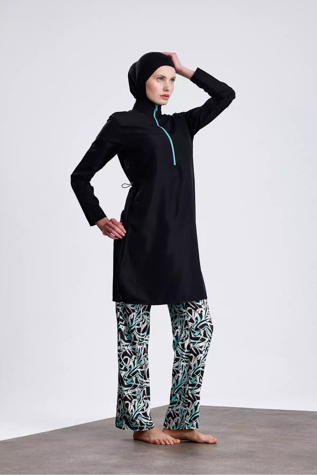 ماهیگیر پوششدار پارچهای با زیپ و شلوار طرحدار با خاصیت آبگریزی و کشسان برند medipek - 928521694