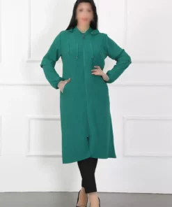 کاردی بزرگ زنانه با جزئیات فلزی و پارچه آیرابین رنگ خاکی برند By Alba Collection - 688755370