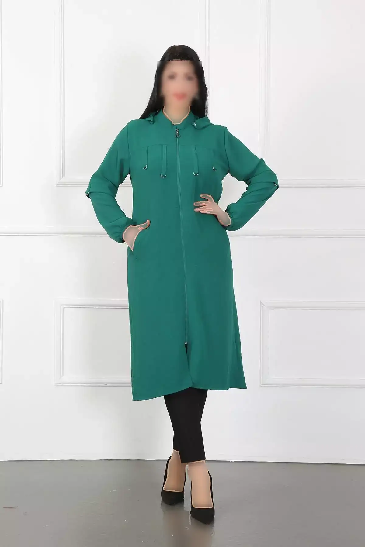 کاردی بزرگ زنانه با جزئیات فلزی و پارچه آیرابین رنگ خاکی برند By Alba Collection - 688755370