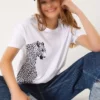 تی‌شirt پایه زنانه آستین کوتاه با طرح شیر 60602014 برند Bianco Lucci - 903981525