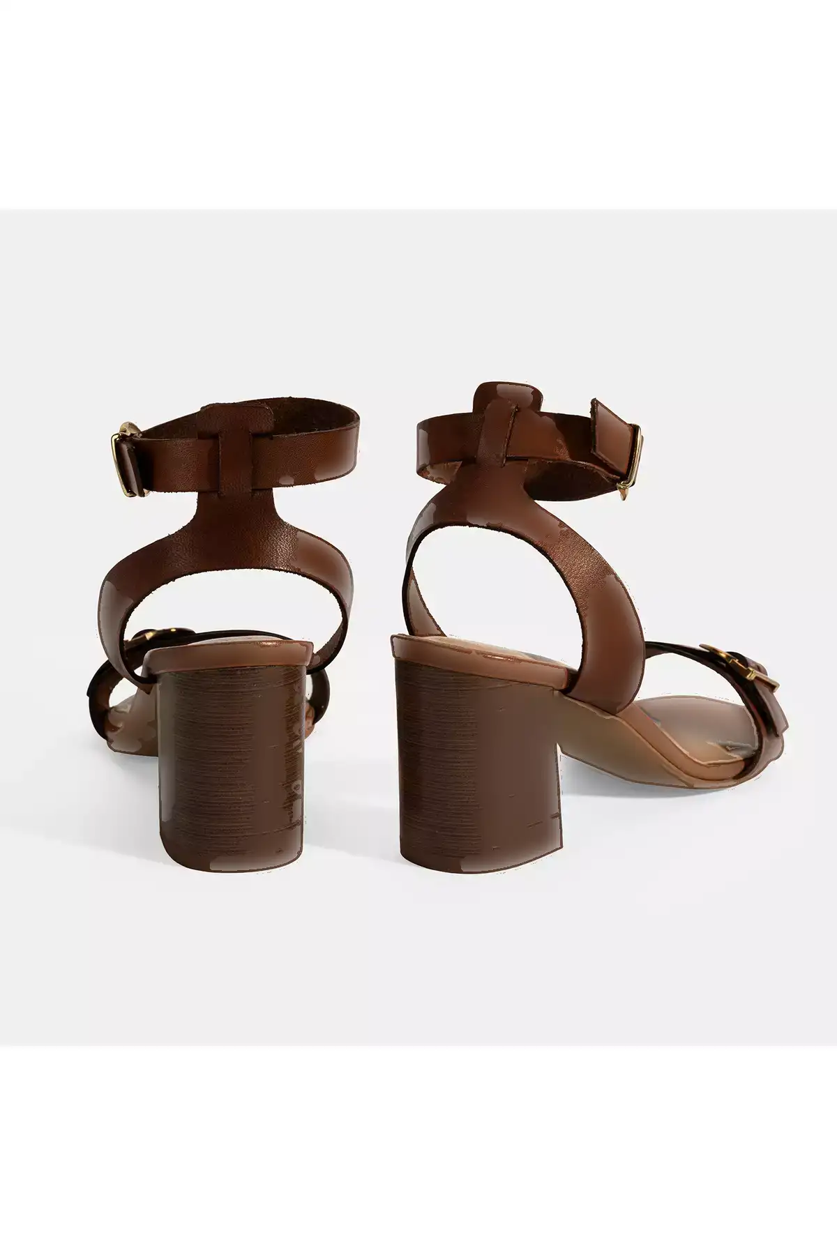 صندل پاشنهدار چرم با بند قابل تنظیم زنانه طوسی برند Desa - 944877899