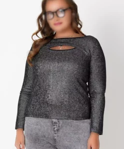 ست بدن با جزئیات پنجرهای شاین دار برند Büyük Moda - 785157389