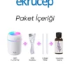 دستگاه رطوبت‌ساز اولتراسونیک 300 میلی‌لیتری و دستگاه آروماتراپی - شامل رایحه هدیه برند Ekru Cep - 827743722
