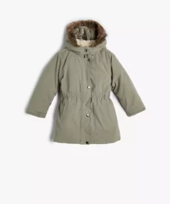 کاپشن دخترانه کد 4wkg00012aw به رنگ خاکی برند Koton - 793863292