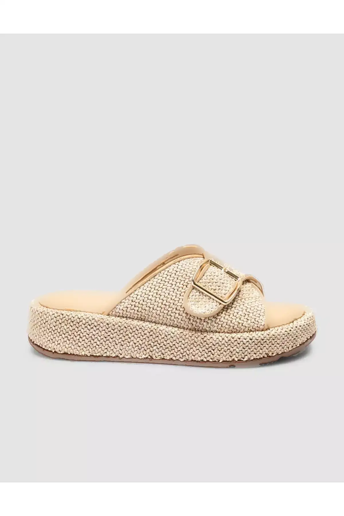 دمپایی زنانه به رنگ کرم با جزئیات حصیری برند Cabani - 933176197