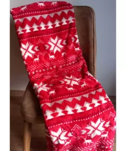 پتو نرم و قطنی با تم سال نو، قرمز و سفید برند Romans - 1039040788