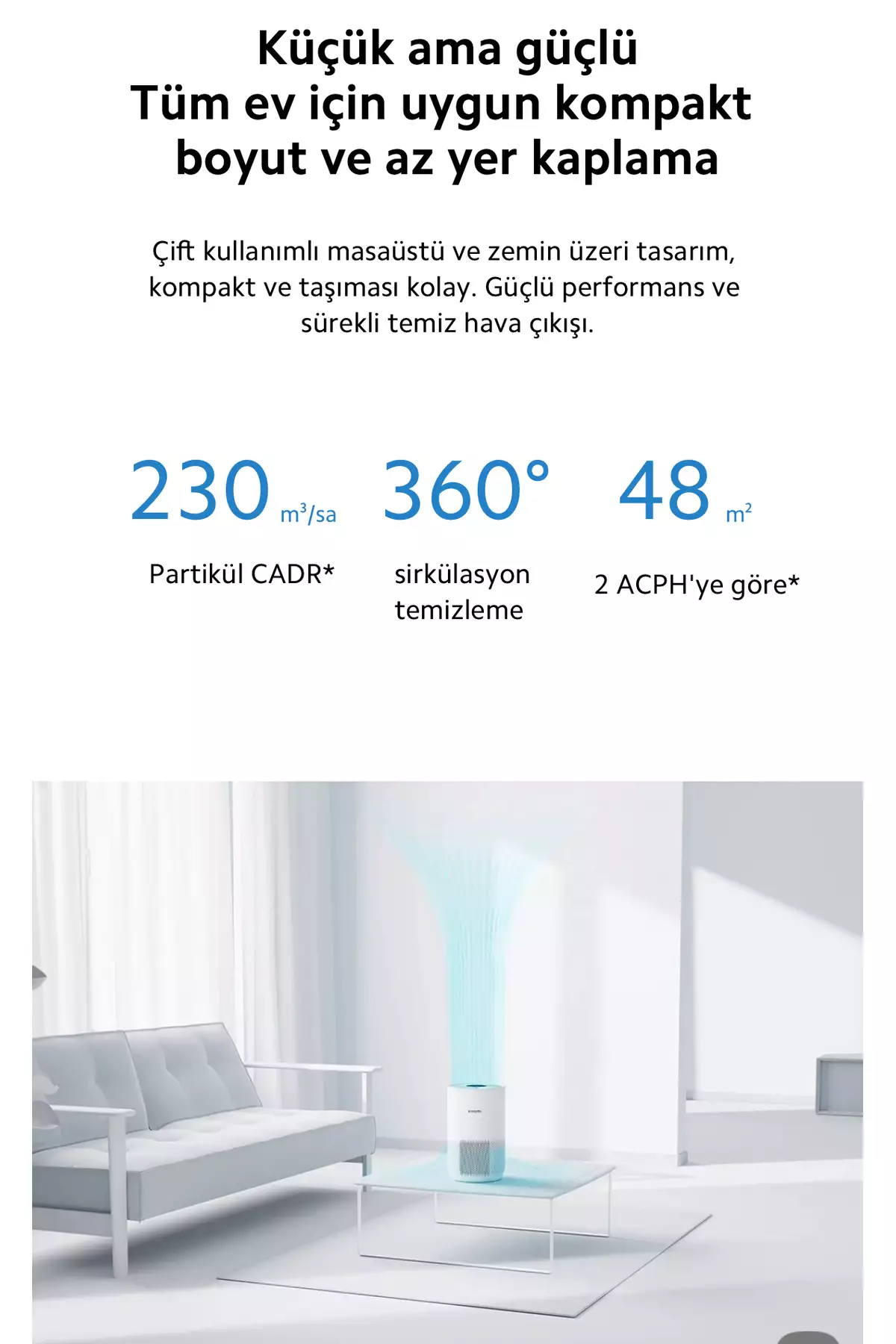 دستگاه تصفیه هوای فشرده | فیلتر با کارایی بالا ۳ در ۱ | طراحی شیک | حذف آلرژنها برند Xiaomi - 877561008