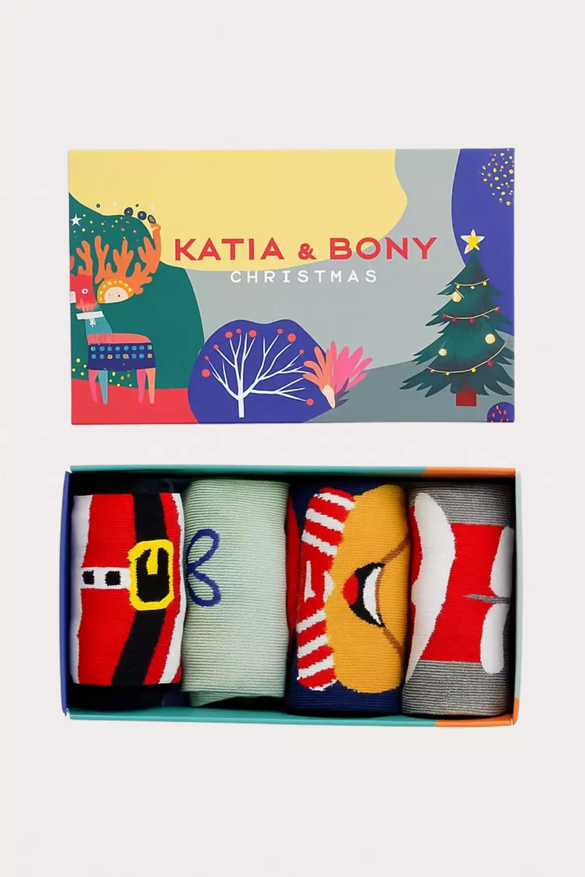 ست ۴ تایی جوراب مچی سال نو در جعبه برند Katia & Bony - 878573725