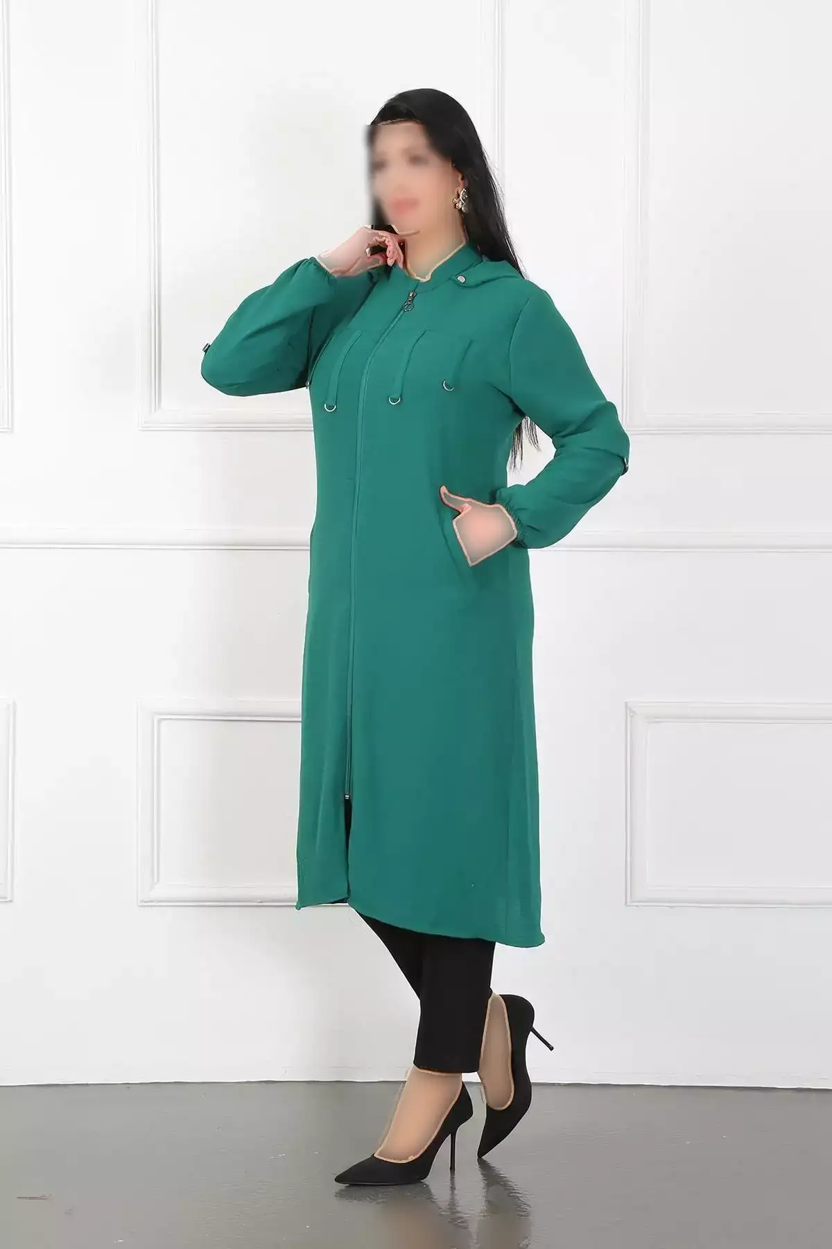 کاردی بزرگ زنانه با جزئیات فلزی و پارچه آیرابین رنگ خاکی برند By Alba Collection - 688755370