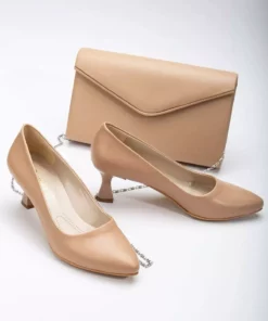 ست کفش پاشنه بلند استیلِتو با ارتفاع 5 سانتی‌متر و کیف زنانه برند licassia - 884961075