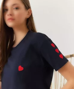 تی‌شرت زنانه با طرح قلب و دوخت 60602008 برند Bianco Lucci - 897233231