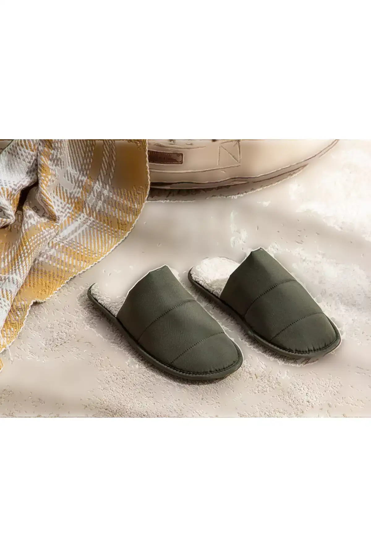 دمپایی زنانه فلی رنگ خاکی برند English Home - 449344190