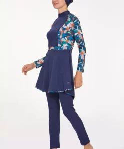 مایو پوشیدنی کامل با کش لی Innova 4529 رنگ سرمه‌ای تیره برند Remsa Mayo - 845148175