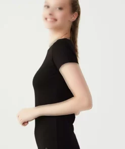 تی‌شرت یقه گرد نازک مشکی از جنس پنبه زنانه برند U.S. Polo Assn. - 777423744