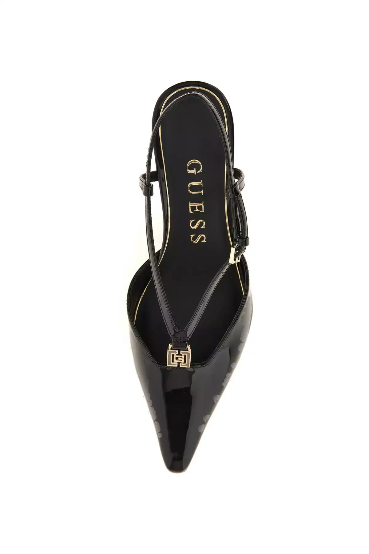 کفش پاشنهدار نوک تیز زنانه دیزی با روکش براق - مشکی برند Guess - 982868049