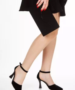 ست استیلتو مشکی سوئدی با کیف ترکیبی و پاشنه ۸ سانتیمتر برای خانمها برند GULT - 927302567