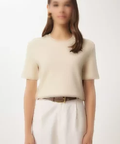 تیشرت بافت ساده نخی زنانه مدل AG00001 برند Happiness İstanbul - 885593378