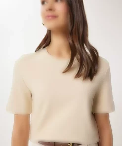 تیشرت بافت ساده نخی زنانه مدل AG00001 برند Happiness İstanbul - 885593378