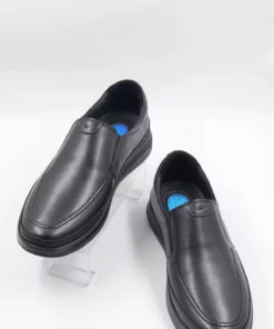 کفش روزمره مردانه از چرم طبیعی با طراحی فوق‌العاده راحت و جلی سیاه رنگ برند nazenintasarımlar - 147110941