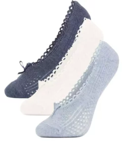 جوراب مچی زنانه پنبهای با ریون سه‌تایی با طرح لبه مُجَلّی Z9631AZNS برند Defacto - 737121230