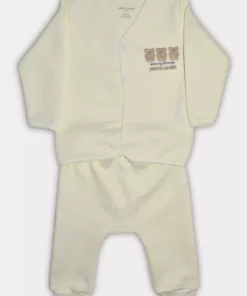 ست دو تکه نوزادی با طرح خرس و دوخت برجسته 305195 برند Pierre Cardin - 754214679