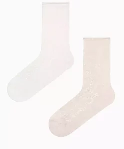 جوراب سوکتی دو عددی کامفی کلاسیو به رنگ بژ و سفید برند Penti - 897191207