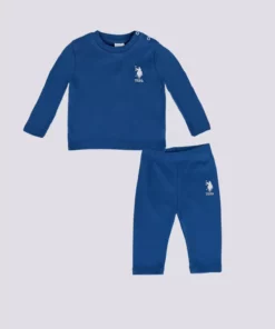 ست دو تکه نوزاد پسر رنگ آبی برند U.S. Polo Assn. - 865219601