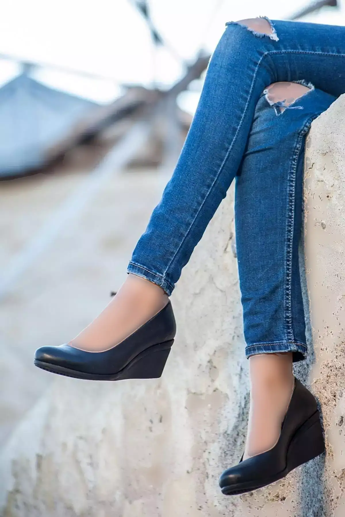 کفش زنانه پاشنه بلند چرم اصل مشکی مدل TRC-0274 برند Deripabuc - 457439