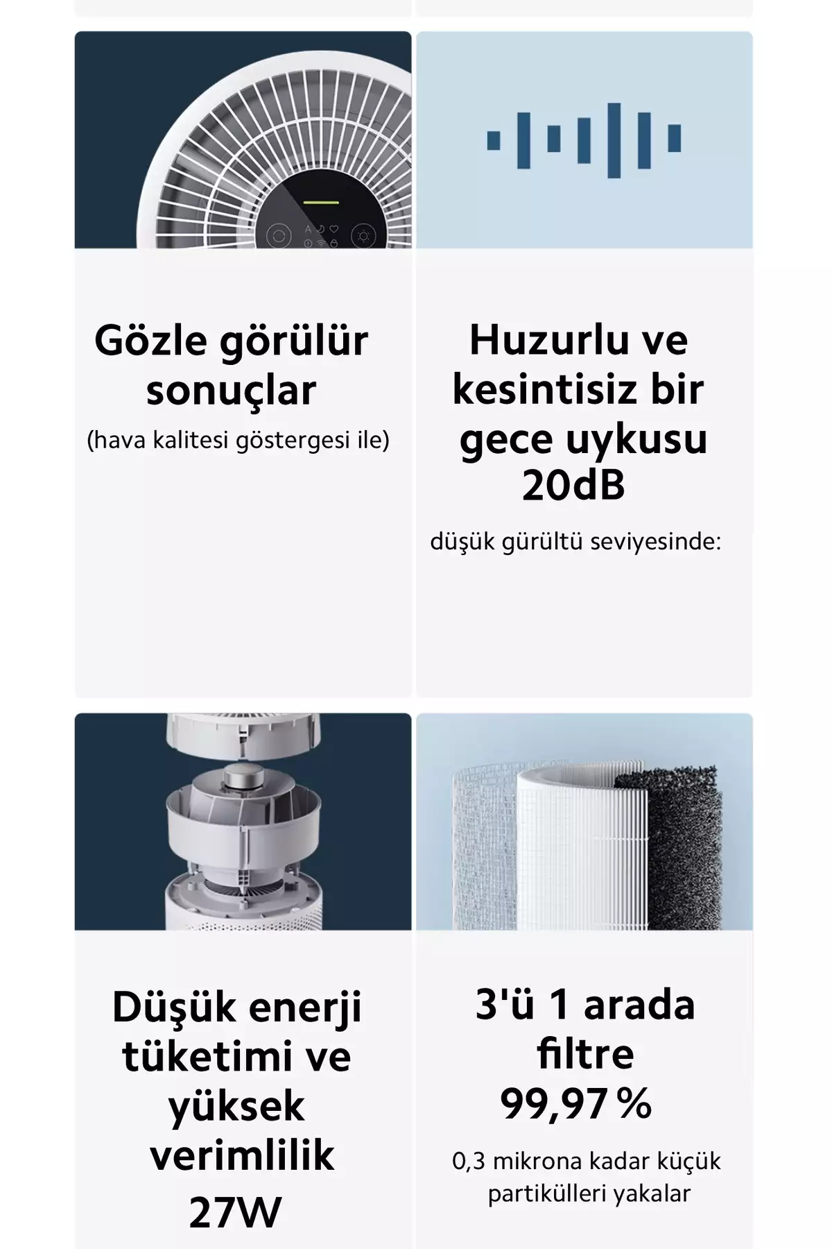 دستگاه تصفیه هوای فشرده | فیلتر با کارایی بالا ۳ در ۱ | طراحی شیک | حذف آلرژنها برند Xiaomi - 877561008