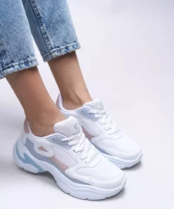 کفش ورزشی زنانه سفید، صورتی و آبی برند Riccon - 694949784