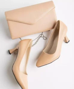 ست استیلتی با کیف هماهنگ رنگ نود و پاشنه ۷ سانتی‌متری برای خانم‌ها برند GULT - 356834047