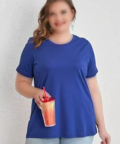 تی‌شرت با طرح گیلاس و کتان برند Büyük Moda - 928103427