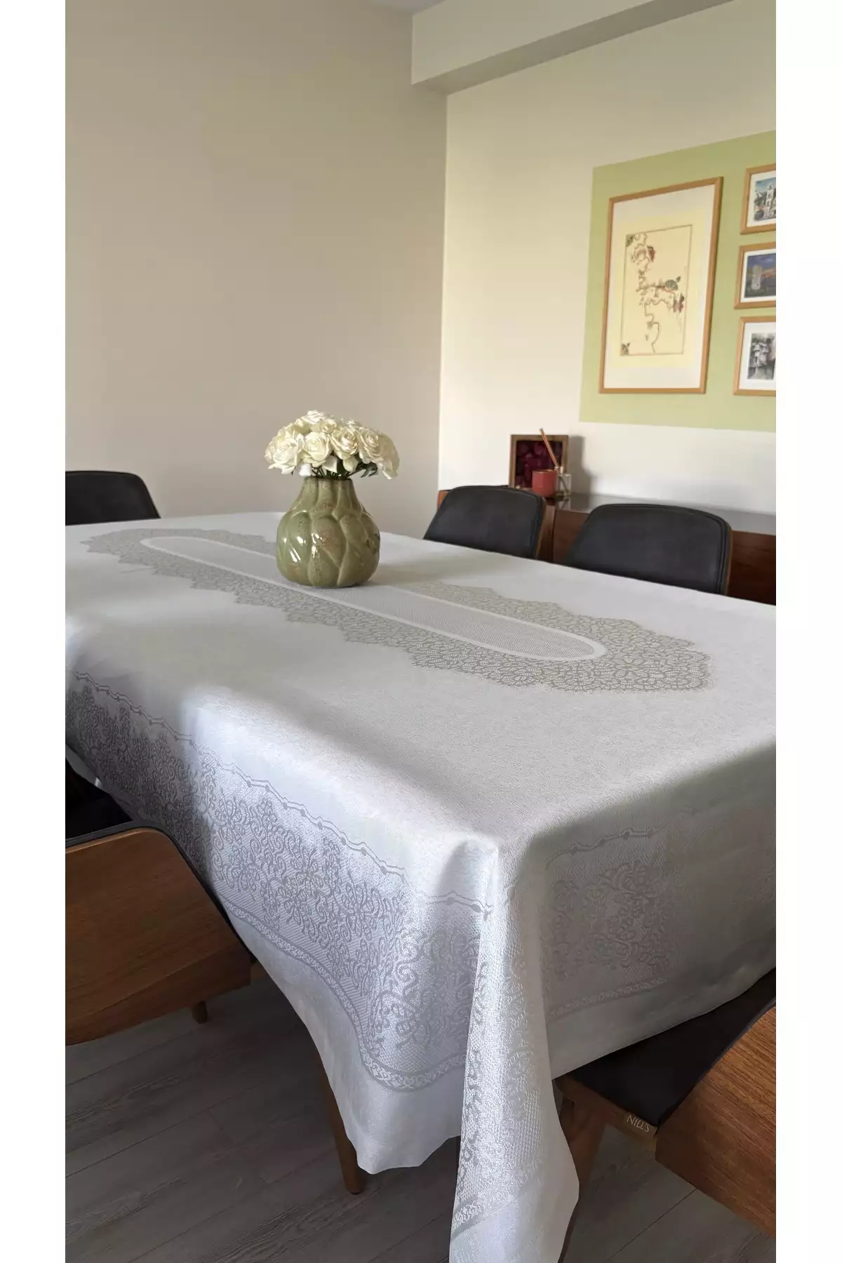 پارچه میز ضد آب توleda با طرح پانو به رنگ خاکستری برند homease - 958980421