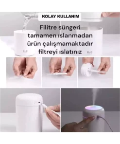 دستگاه بخور و عطر افشان التراسونیک LED دار با نور RGB و ظرفیت 300 میلی لیتر برند Tubrex - 845779221