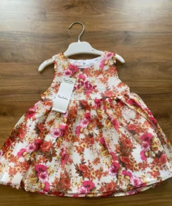 پیراهن دخترانه ی شسته و رفته با آستین بدون آستین و طراحی پارچه‌ای برند Pierre Cardin - 898131342