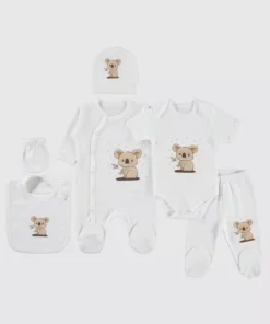 ست زبانه کوالا با طرح امپایر - رنگ کرم - مناسب برای ۰ تا ۱ ماهگی برند Civil Baby - 744325937