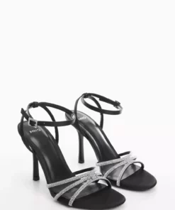 کفش پاشنهدار با بندهای مرواریدی برند MANGO - 773328678