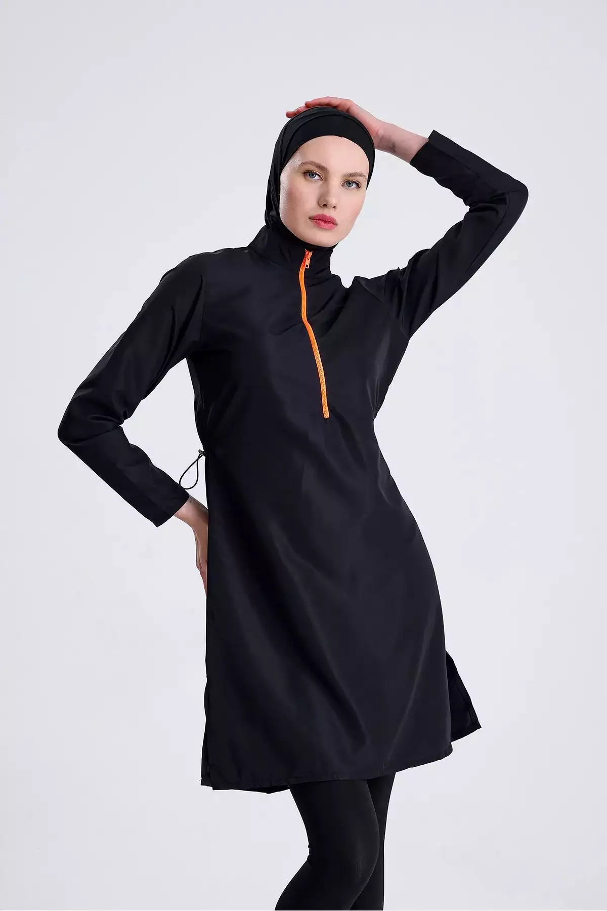 مجموعه چهار تکه مایو تمام پوشش با دو کلاه برای بانوان با طراحی مناسب اسلامی برند medipek - 938289210