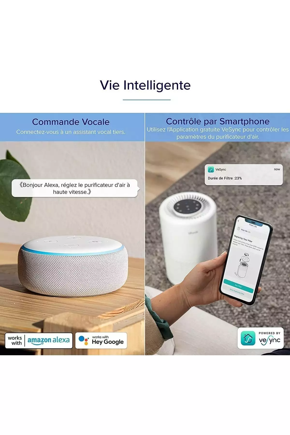 تهویه مطبوع هوای خانگی هوشمند HEPA، سازگار با الکسا و اپلیکیشن، تا ۳۵ متر مربع و جریان هوای ۱۷۰ متر مکعب در ساعت برند Levoit - 377430550