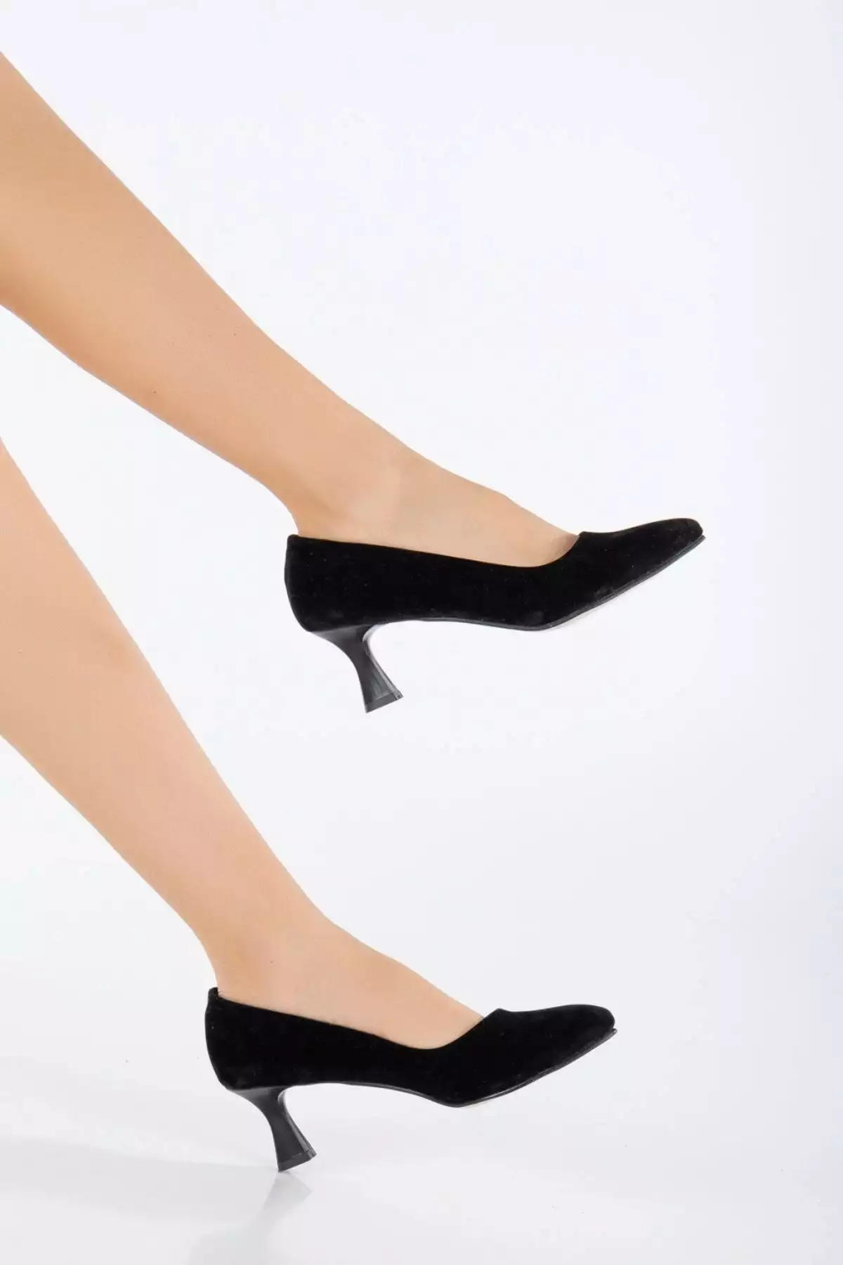 مجموعه ساعت و کیف زنانه با پاشنه ۵ سانتیمتری استیلتو - جنس سوئد مشکی برند MFT AYAKKABI - 810787116