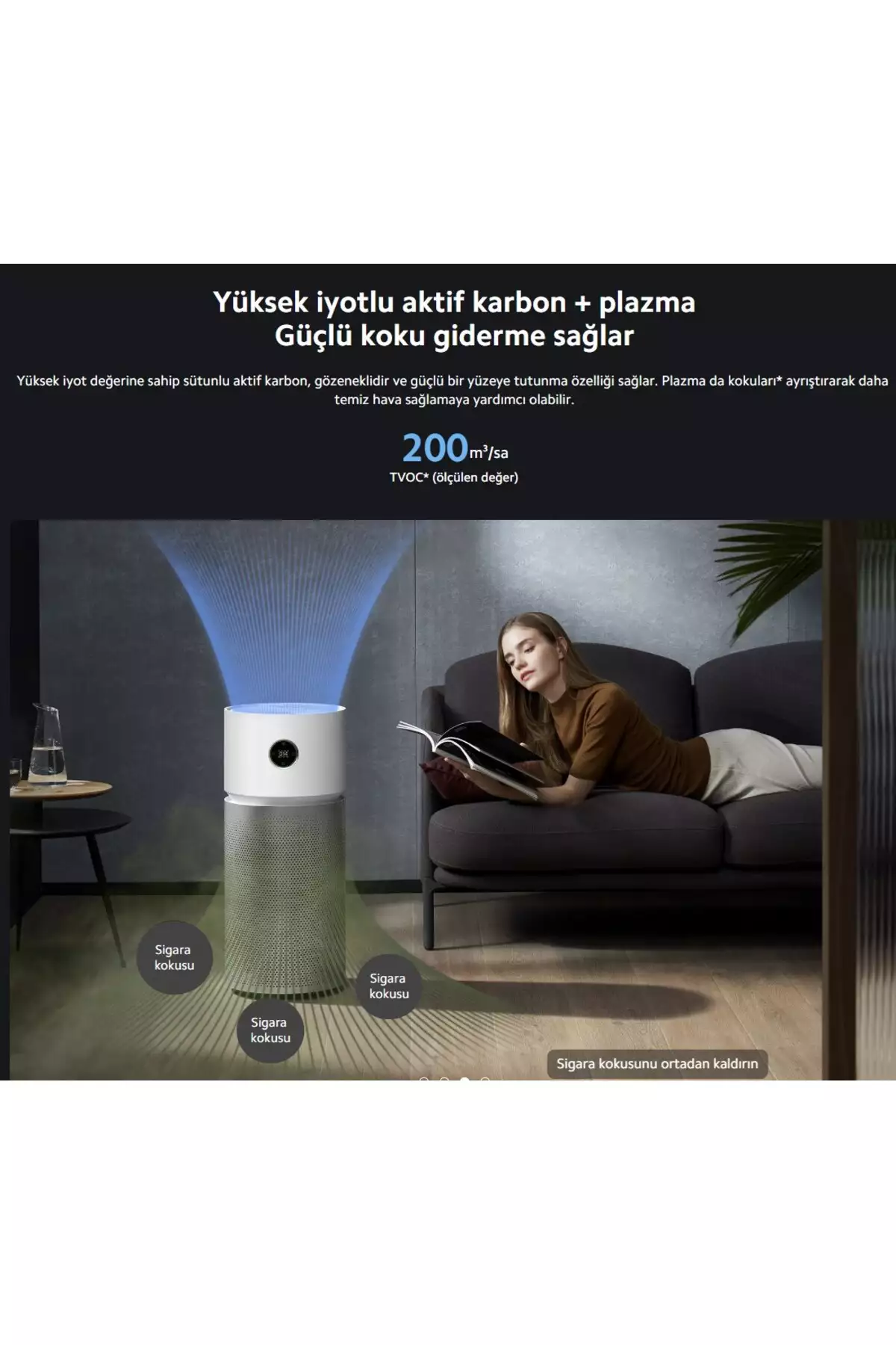 دستگاه تصفیه هوای الیت با حسگر هوشمند و اتصال Wi-Fi، مناسب برای فضاهایی به مساحت 125 متر مربع - با هدیه برند Xiaomi - 879788986