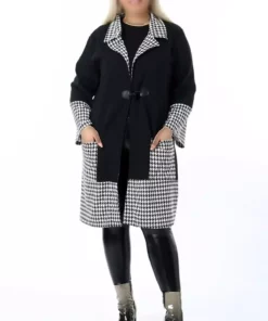 هریکه بلند با طراحی الگوی میخچه‌ای و جیب‌های بزرگ، راحت و بافت نرم برند Kheos - 154302069