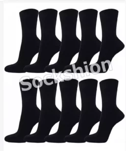 میلان ۱۰ عدد جوراب مردانه پنبه‌ای با رنگ مشکی، سوپر اقتصادی، بدون الگو و بلند برند SOCKSHION - 862106694
