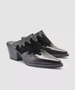 صندل زنانه کعب دار مشکی از چرم طبیعی 100% برند Cabani - 929887330